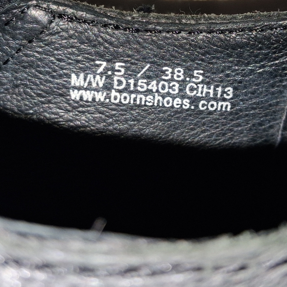 BORN Genuine SOFT Leather Clog Shoes - Black Slip On Side Zipper Womens Size 7.5 - Picture 16 of 16